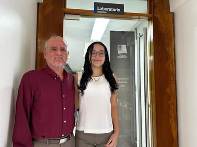 Johana Jiménez y su padre Johnny Jiménez.