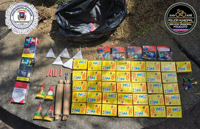 Imagen de la pólvora decomisada por la Policía Municipal de San José. Cortesía: Marcelo Solano/PMSJ