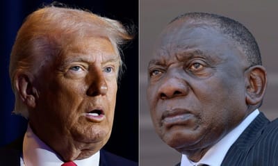 Presidente de Estados Unidos, Donald Trump y el presidente sudafricano Cyril Ramaphosa. AFP