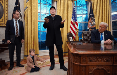 Hijo de Elon Musk se roba las miradas en la Casa Blanca. (Foto: Getty Images / ¡Hola!)