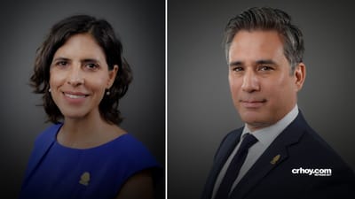 Paula Bogantes, ministra de Ciencia, Tecnología y Telecomunicaciones, y Manuel Tovar, ministro de Comercio Exterior. (CRH).