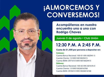 Almuerzo que Chaves promovió cuando aspiraba por la presidencia. Archivo CRH