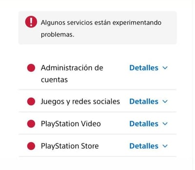 Los servicios de PlayStation en rojo por la caída.