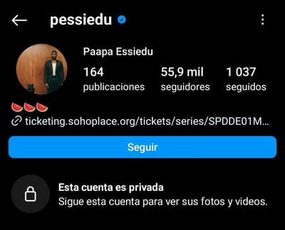 El perfil de Instagram de Paapa Essiedu restringido