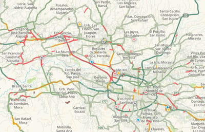 Captura de pantalla mapa Waze