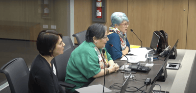 Izquierda a derecha: Silvia Chacón, Eleonora Badilla, Karla Salguero del movimiento Mauro Fernández.