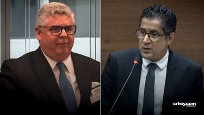 Ricardo Retana, exrepresentante de la empresa One Global y Nogui Acosta, ministro de Hacienda. CRH