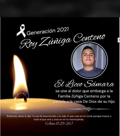 Roy Esteban Zúñiga Centeno murió al caer de un puente mientras conducía su motocicleta
