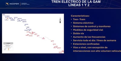 Mapa del trazado de las 2 líneas que compondrían el proyecto. Foto: Incofer