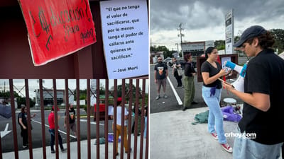 Estudiantes de la UCR protestan frente al Micitt en inicio de negociaciones del FEES