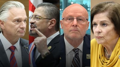 Arnoldo André, canciller de la República; Rodrigo Chaves, presidente de la República,Stephan Brunner, vicepresidente y Pilar Cisneros, diputada del PPSD. CRH