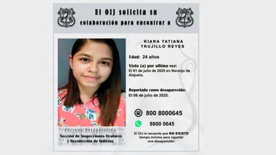 Joven desapareció hace 8 días en Naranjo y aún no hay rastro de ella