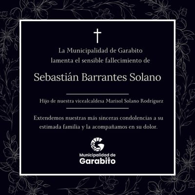 Publicación realizada por la Municipalidad de Garabito en Facebook. Captura de pantalla