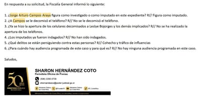 Correo Fiscalía sobre Jorge Arturo Campos Araya