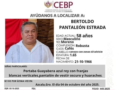 El sacerdote fue reportado como desaparecido el 4 de octubre pasado. CEBP de México
