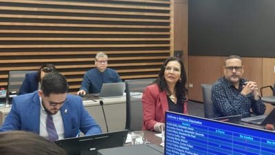 Carlos Felipe García (PUSC) y Paulina Ramírez (PLN), Comisión de Asuntos Hacendarios. (Asamblea Legislativa).