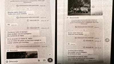 Imágenes de las conversaciones que fueron aportadas como prueba por la DIS. Captura de pantalla/CRH