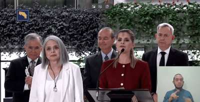 Los abogados Juan Diego Castro, Fabián Volio y Fabián Silva conforman el equipo asesor de Fernández, junto a María Lourdes Echandi Gurdián, también abogada. Captura de pantalla