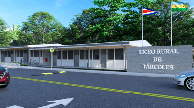 Render del Liceo Rural de Tárcoles. Crédito: Asociación de Desarrollo Integral (ADI) de Tárcoles