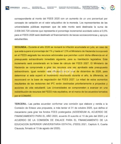 Acuerdo de la Comisión de Enlace para sesión en julio del 2026