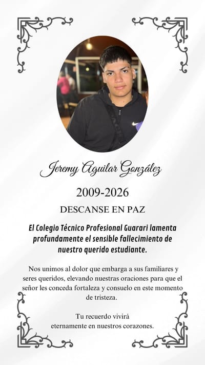 CTP de Guararí despide a estudiante fallecido en balacera