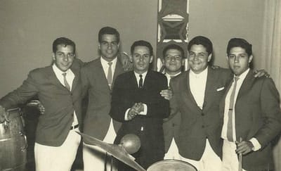 Pibe Hine junto a Paco Navarrete y su Conjunto Show en Los Ángeles (1966).Foto: Allan Chacon