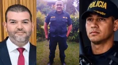 Geiner Zamora, subjefe del OIJ de Guápiles; Mainor Obregón Briceño y Germán Rosales Cascante.