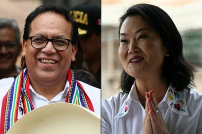 Roberto Sánchez y Keiko Fujimori se disputaron la presidencia de Perú en 2026. AFP