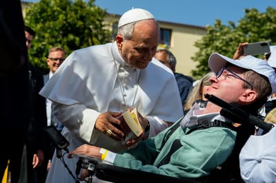 El papa León XIV, en una actividad oficial. AFP