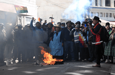 os bloqueos pierden fuerza en Bolivia, pero el desabastecimiento continúa. AFP