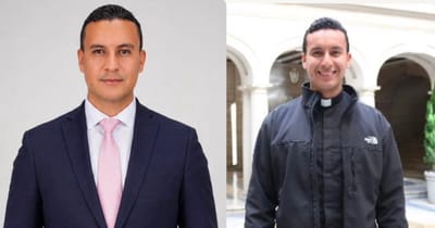 Pablo Martínez Bertozzi, a la izquierda, designado director de la DIS. A la derecha, cuando se preparaba para ser sacerdote en Colombia. CRH