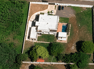 Foto satelital de la casa del supuesto líder criminal