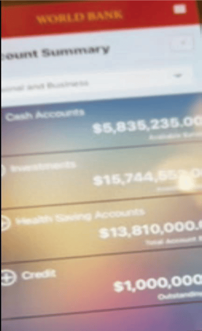 Cuentas bancarias falsas. 