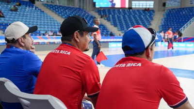 Jeffry Umaña, esposo de Laura Fernández, junto a Marlon Navarro en los Juegos Centroamericanos y del Caribe. 