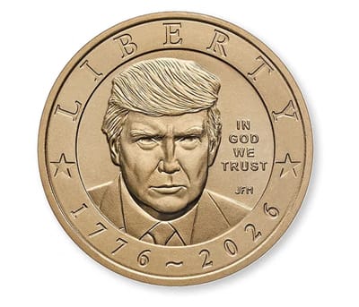 Las nuevas monedas de un dólar emitidas en Estados Unidos llevan **el rostro del presidente Donald Trump** como parte de las celebraciones por el 250.º aniversario de la fundación del país.
