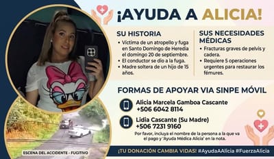 Número para ayudar a Alicia Gamboa Cascante.