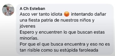 Comentarios recibidos por la colegiala en redes sociales.