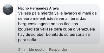 Comentarios recibidos por la colegiala en redes sociales.