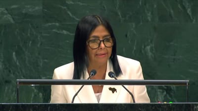 Delcy Rodríguez, ante la Asamblea General de la ONU. Foto: ONU