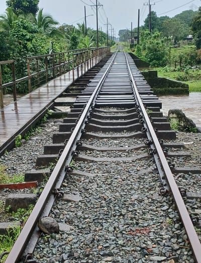 Paso por la línea del tren