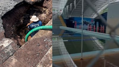 Afectación en la piscina de la Villa Deportiva de Escazú.