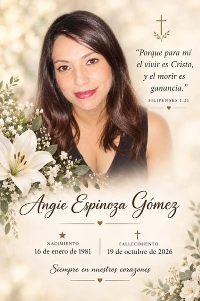 Esquela que circula en redes sociales sobre la fallecida. 
