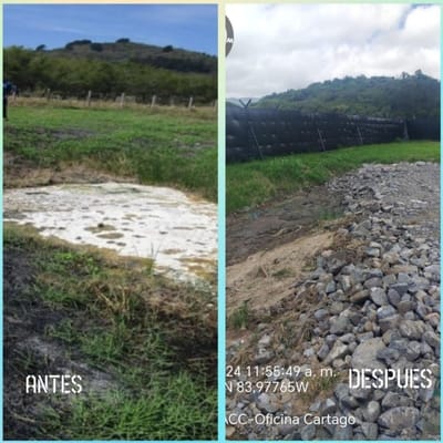 Antes y después de termal drenada y tapada