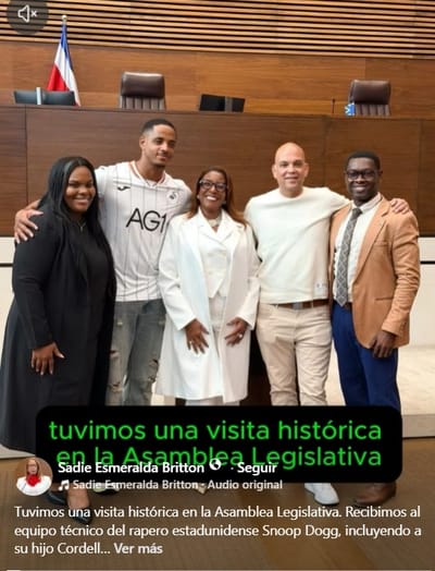 Imagen de la actividad que tuvo la diputada Britton el lunes 5 de octubre. Captura de pantalla