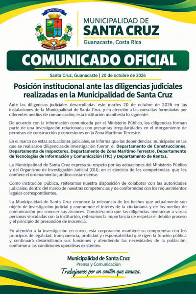Comunicado compartido por la municipalidad. 