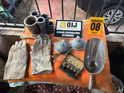 Implementos para fundir oro en el caso Éxodo, según OIJ.