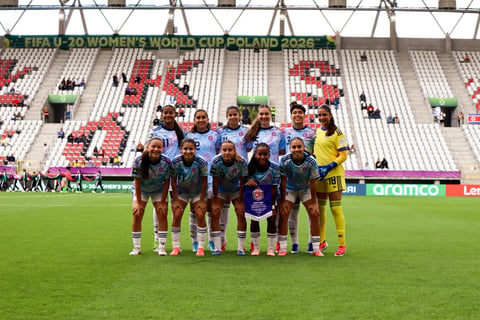 Sele Femenina Sub-20 en el Mundial. Cortesía Fedefútbol.