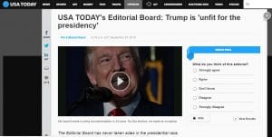 Este es el editorial de diario estadounidense USA Today en contra del candidato republicano Donald Trump.