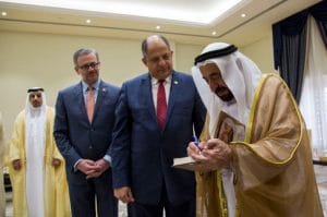Luis Guillermo Solís estuvo en enero en EAU. Foto Casa Presidencial