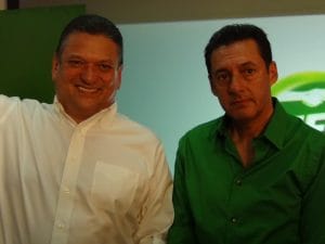 Johnny Araya y Antonio Álvarez días antes de la renuncia del entonces candidato. Archivo, CRH